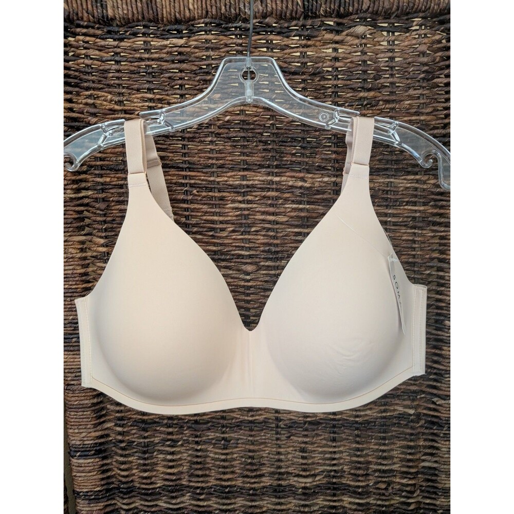 NWT Soma Vanishing 360 Wireless Bra Pale Sand 38D Smoothing Seamless Edges NEW